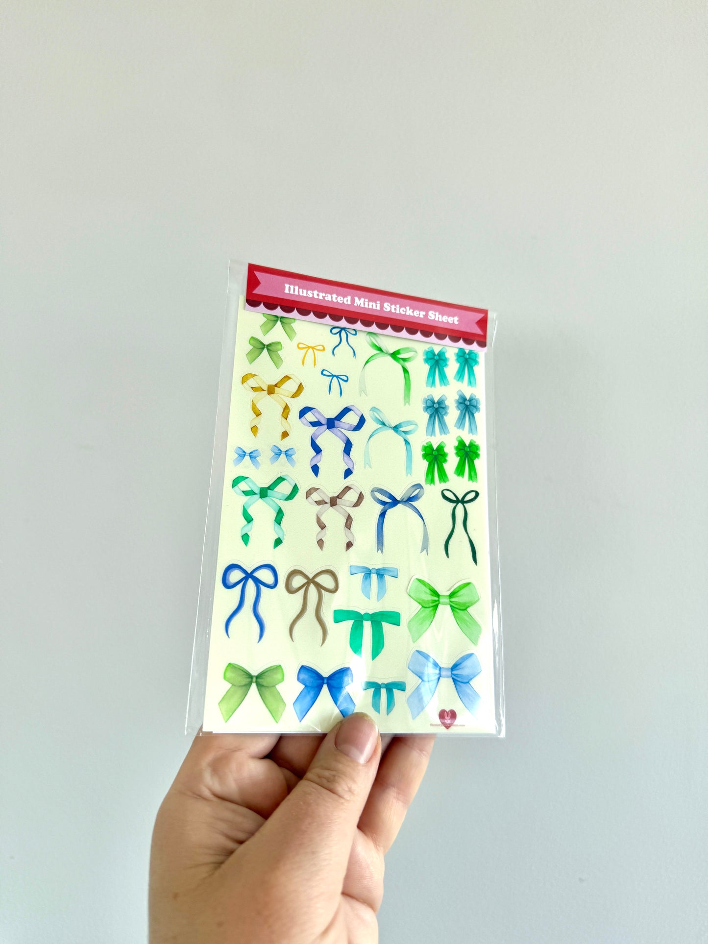 SBR Watercolour Bows Stickers- Blues