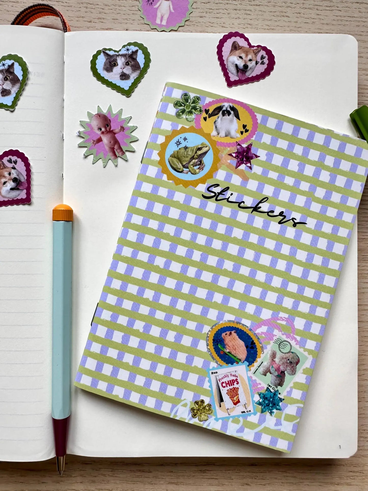A6 Gingham Sticker Keeper Book
