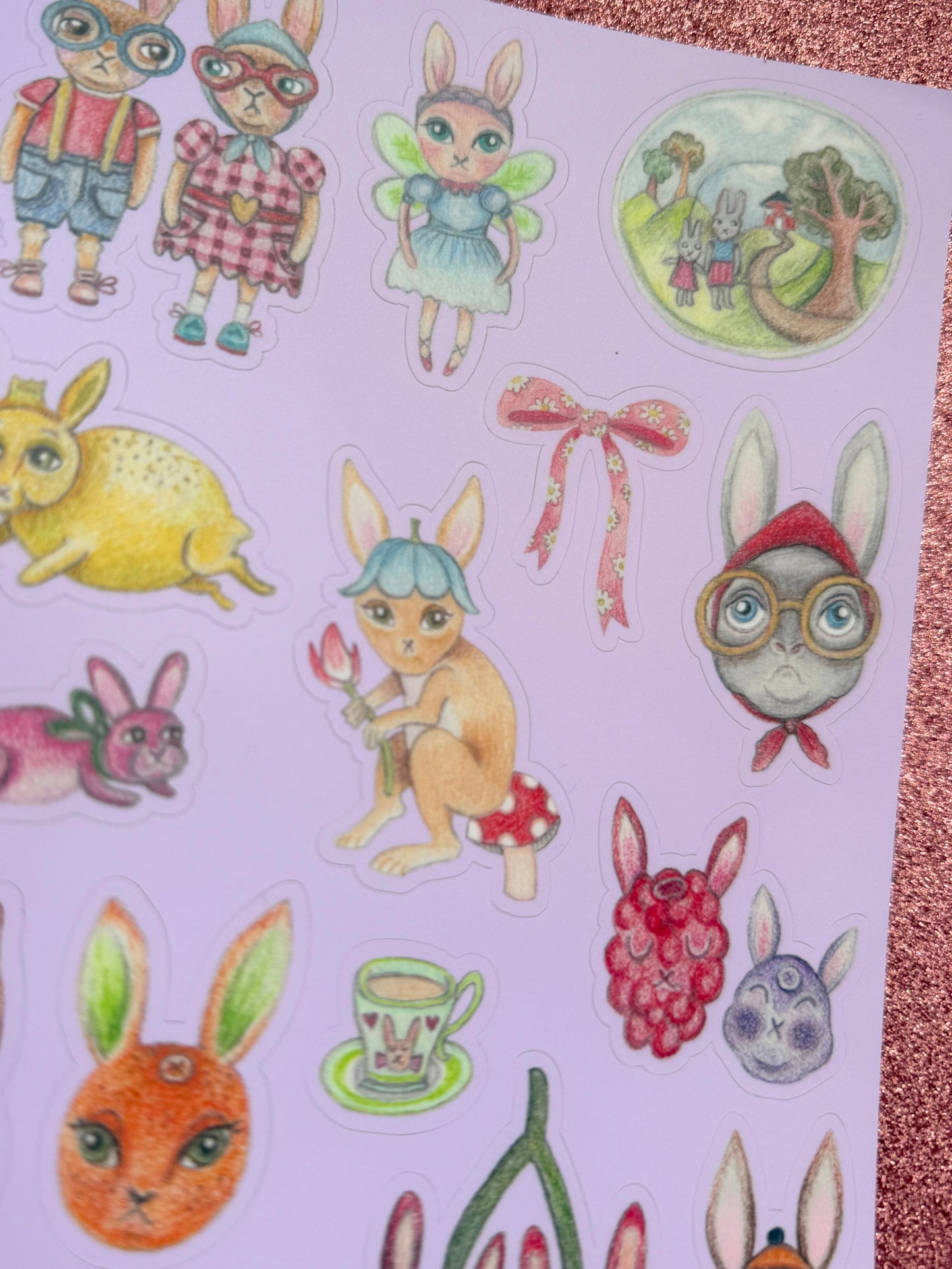 SBR Illustrated Large Sticker Sheet - Bunnies