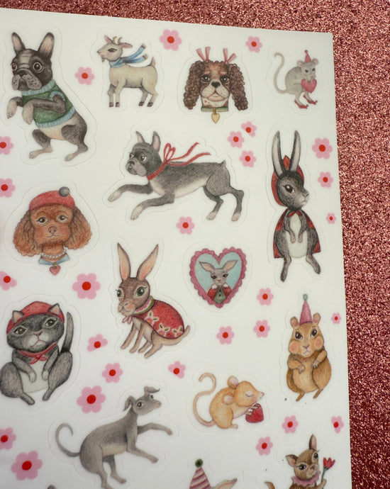 SBR Illustrated Mini Sticker Sheet - Petite Pets