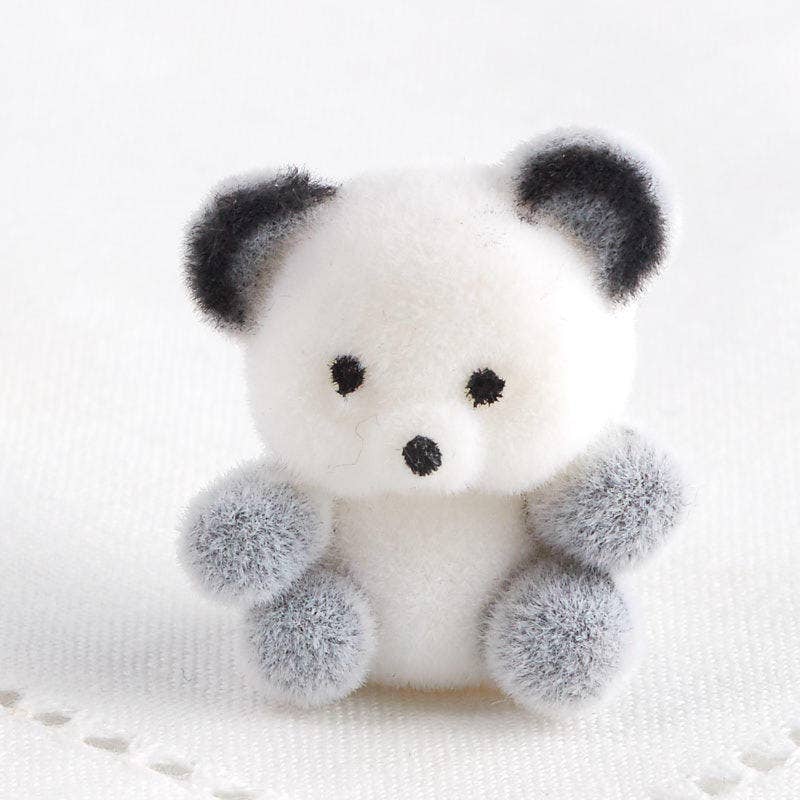 1" Miniature Flocked Baby Panda Bears