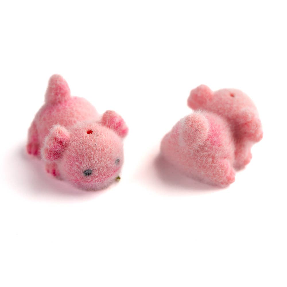 Flocked Pink Baby Axolotls
