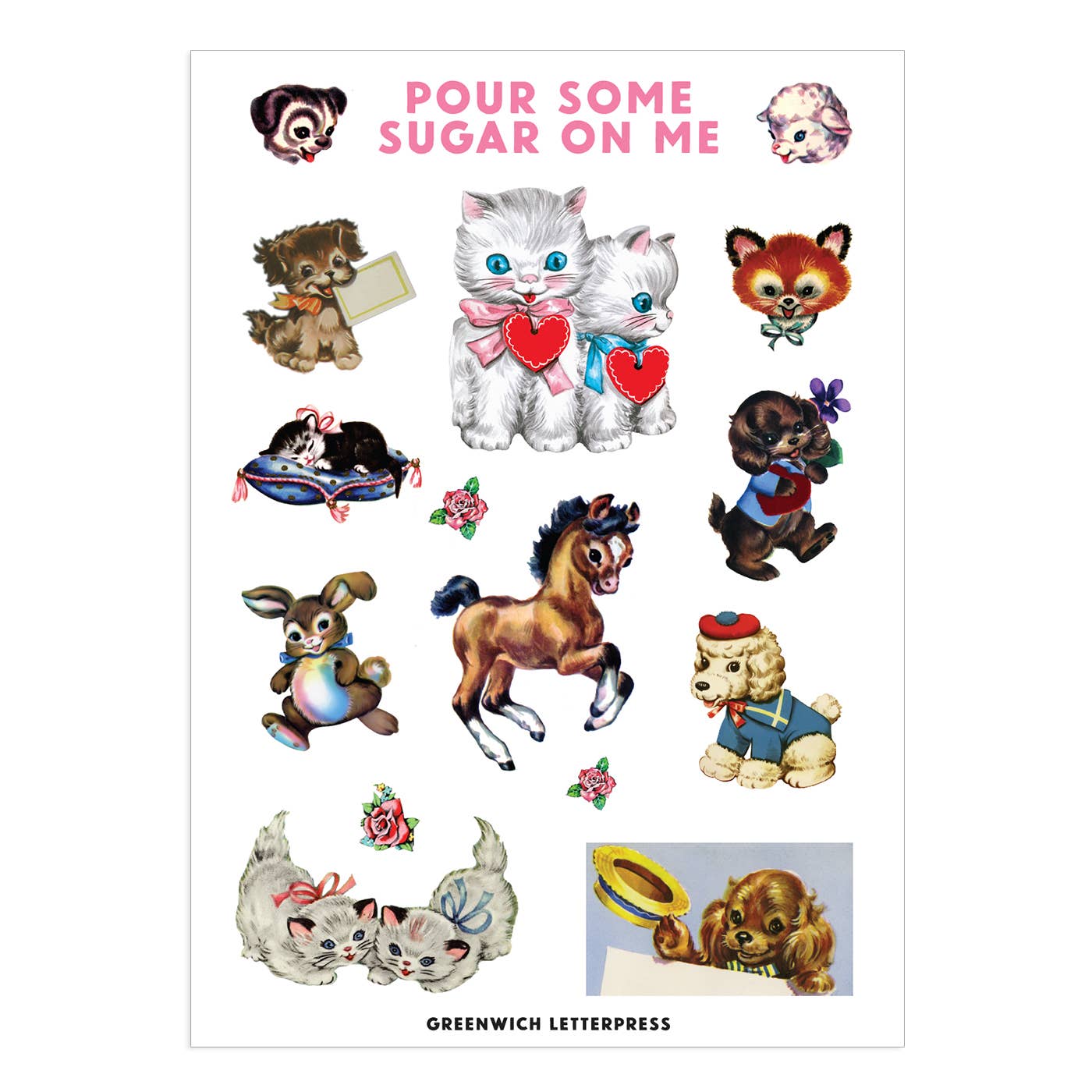 Sugar Sweet Sticker Sheet – Cute & Retro Die-Cut Critters