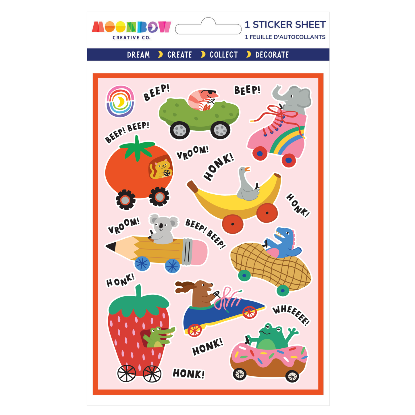 Wheely Fun Cars Glossy Sticker Sheet