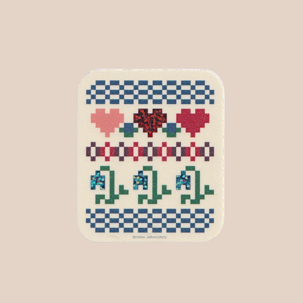 Pretty Patchwork - Glitter Vinyl Sticker