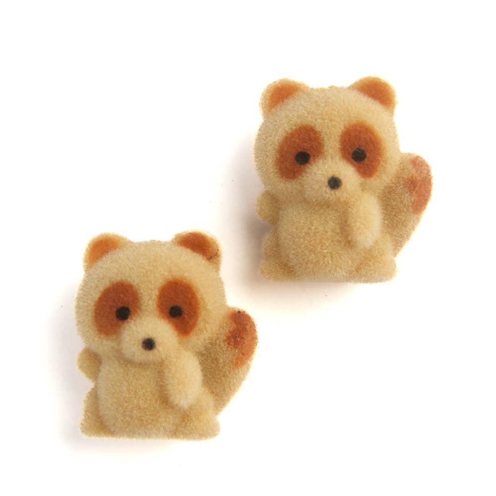 Miniature Flocked Baby Foxes