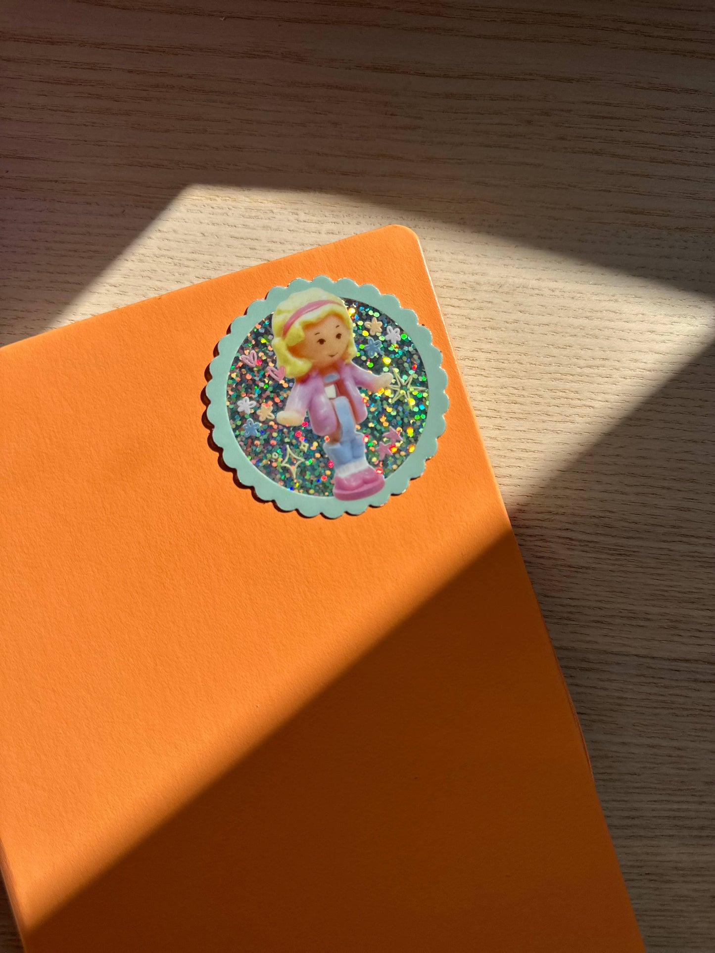 Polly Pocket Girl Glitter Vinyl Sticker 
