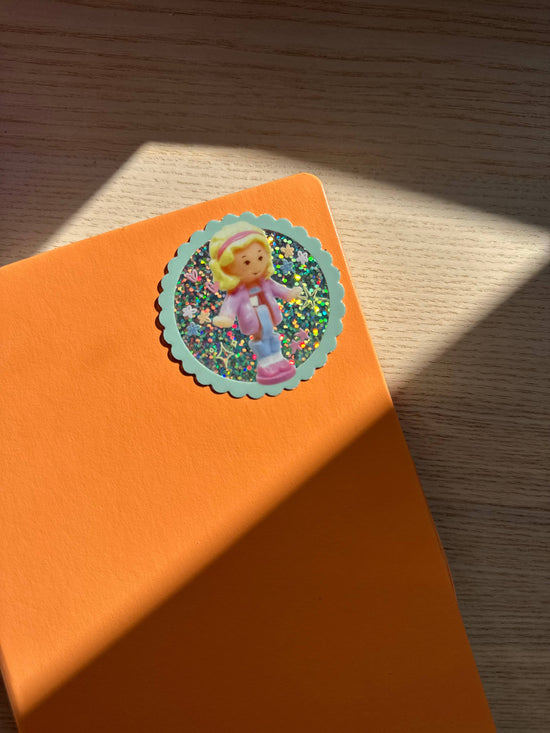 Polly Pocket Girl Glitter Vinyl Sticker 