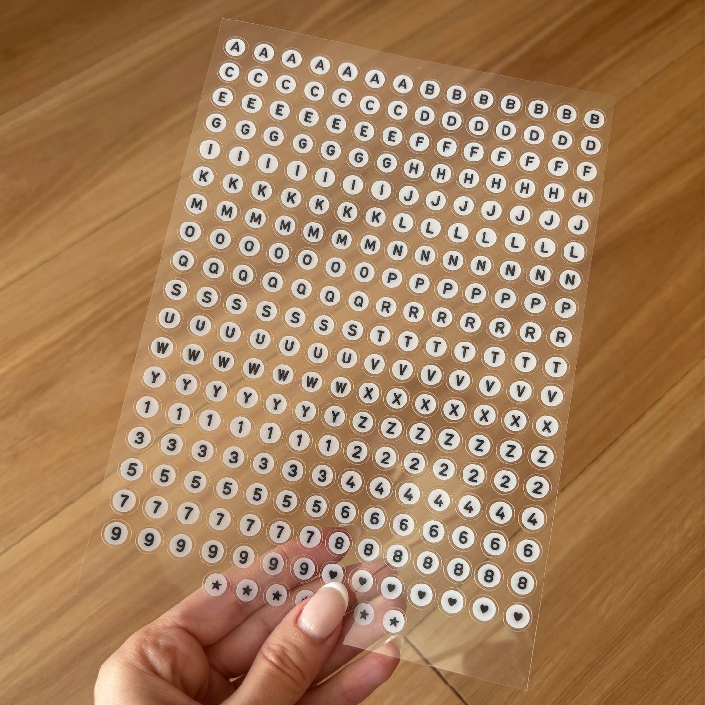 Clear Bead Letter Sticker Sheet