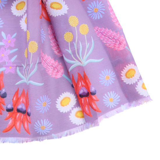 Australian Wildflower Silk/Cotton Scarf