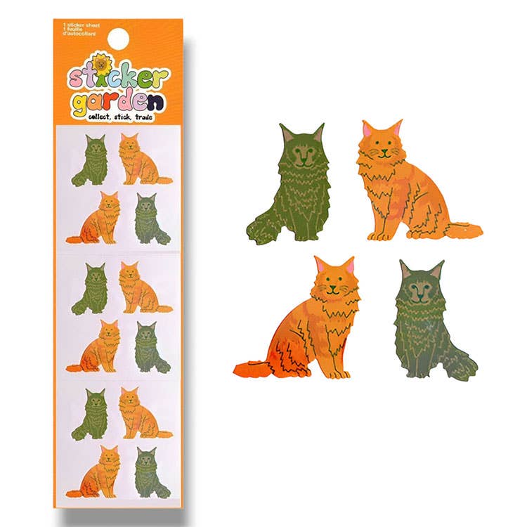 Jewel Maine Coons Cats Stickers