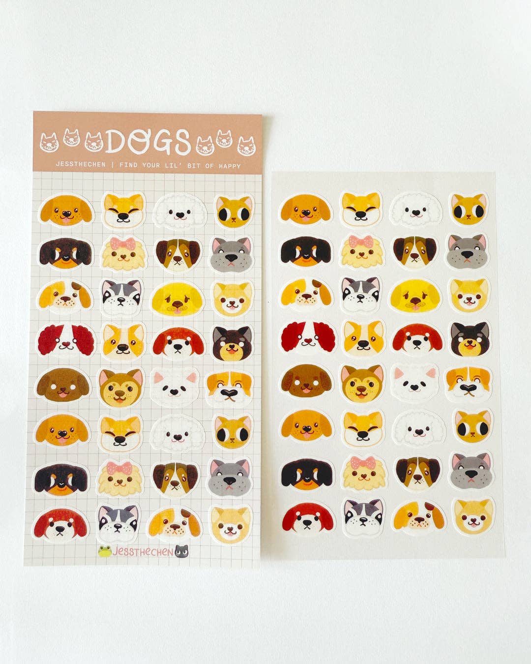 Dogs Puppy Face Washi Sticker Sheet