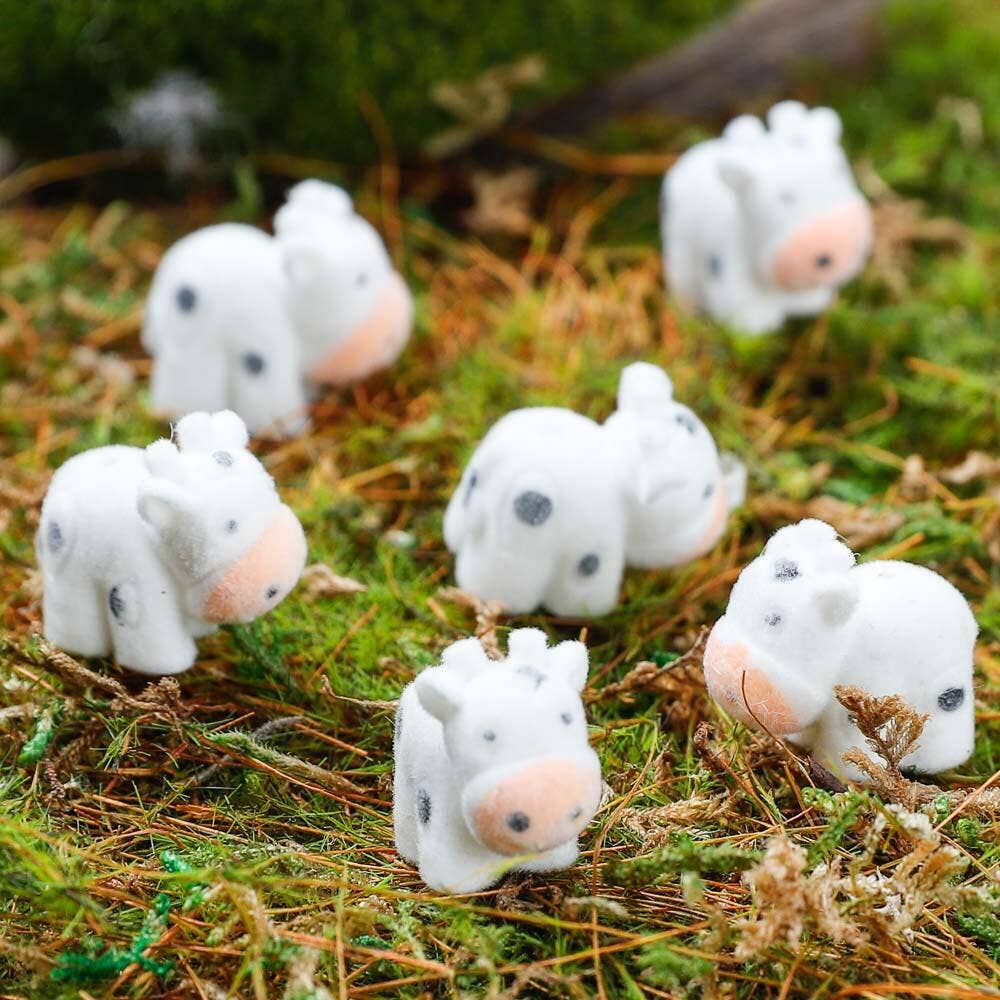 Flocked Mini Baby Cows