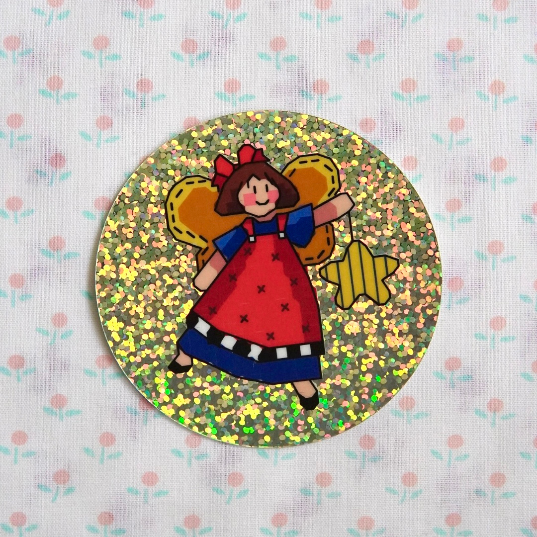 Wishing Angel - Glitter Vinyl Sticker