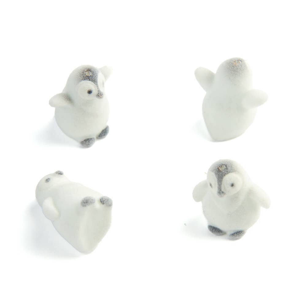 Miniature Flocked Baby Penguins