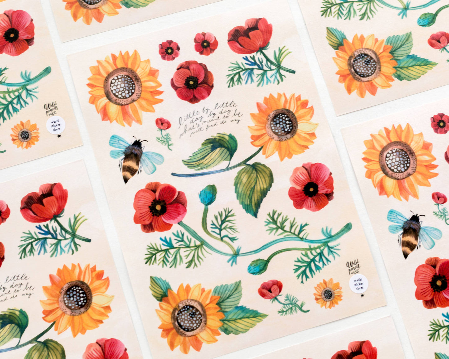 Washi sticker sheet — Sunflowers