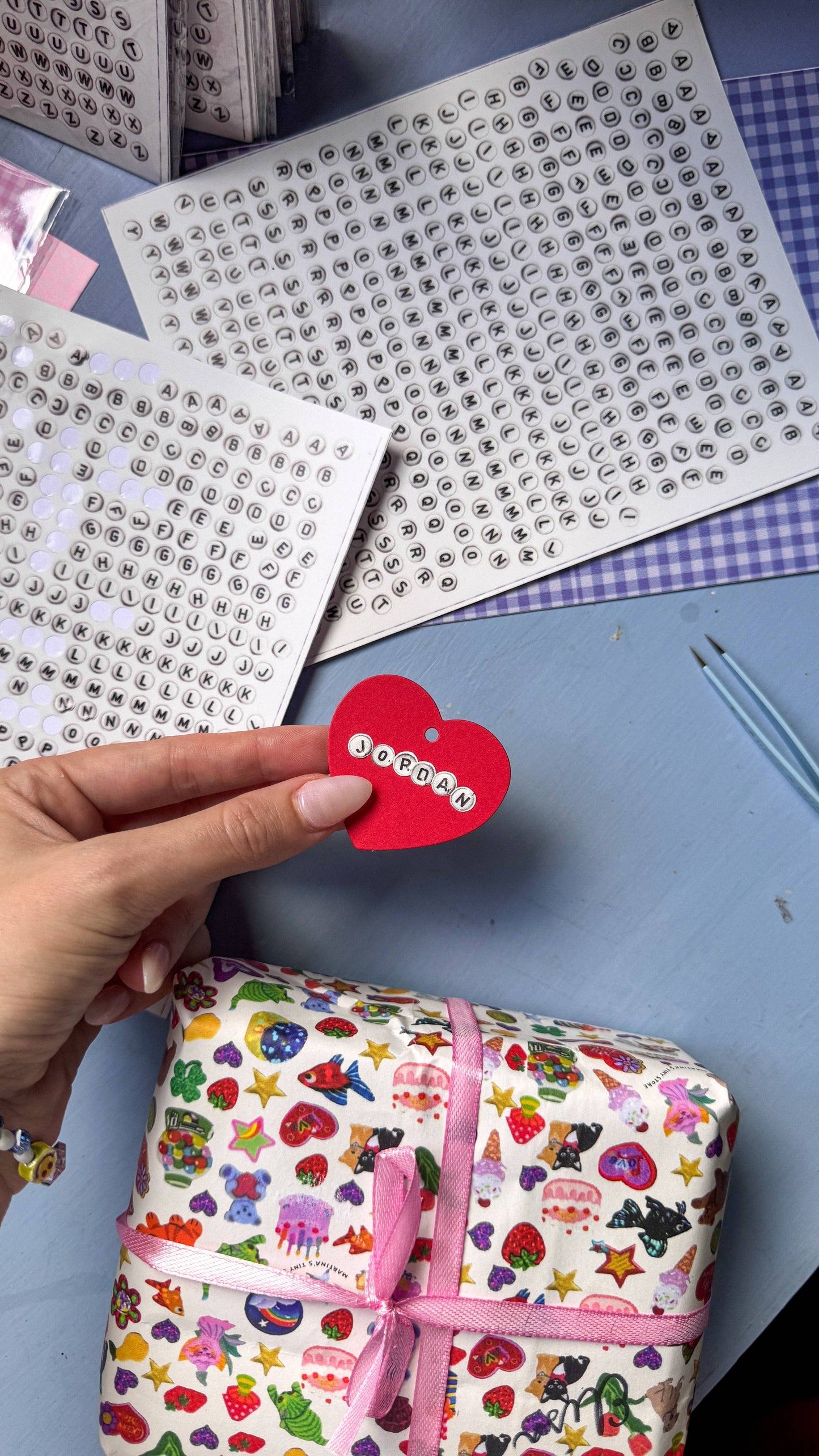 Bead Letter Stickers! (2 sheets, over 800 stickers!)
