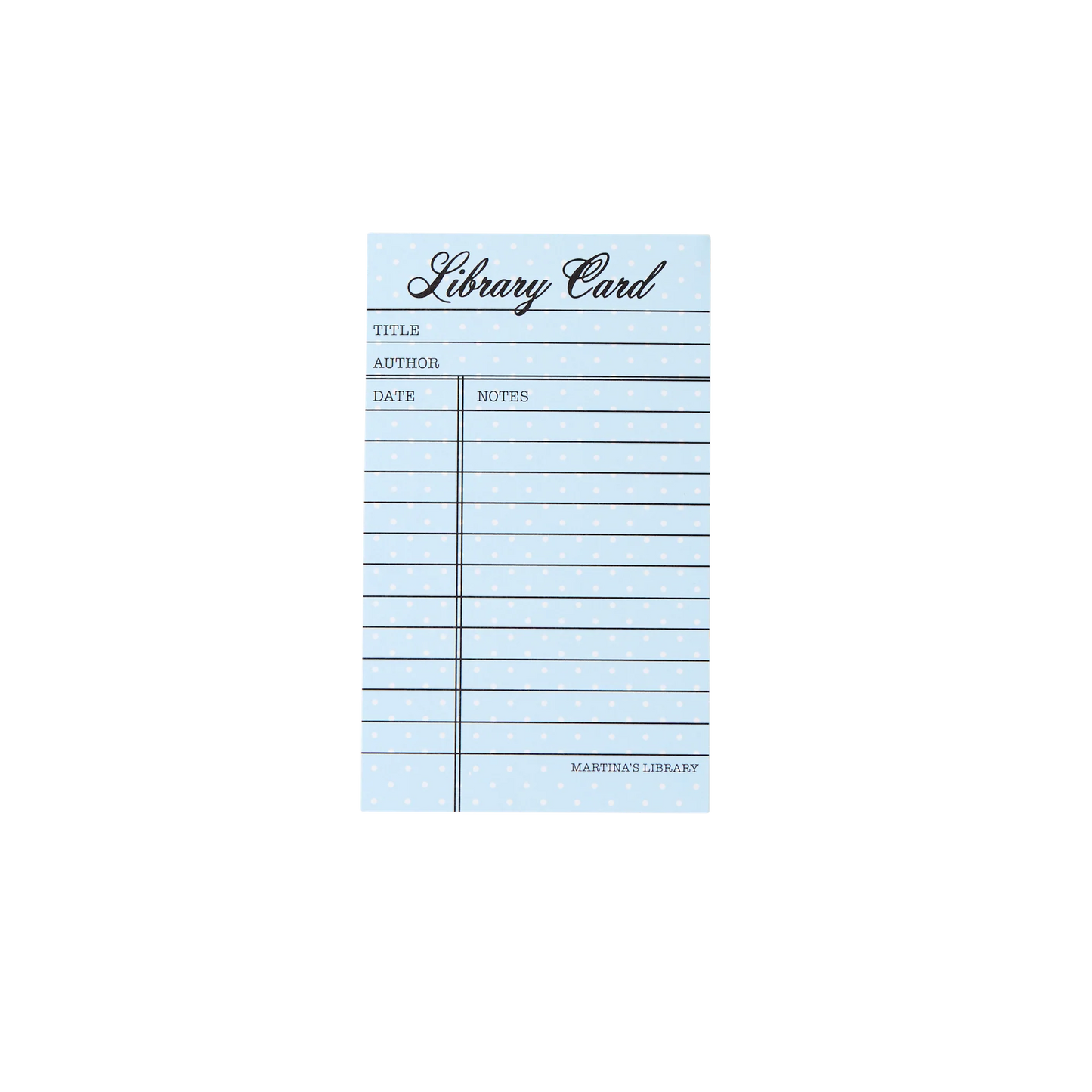 Library Card Reading Log/Memo Pad
