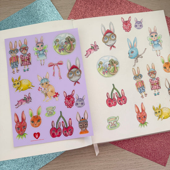 SBR Illustrated Large Sticker Sheet - Bunnies