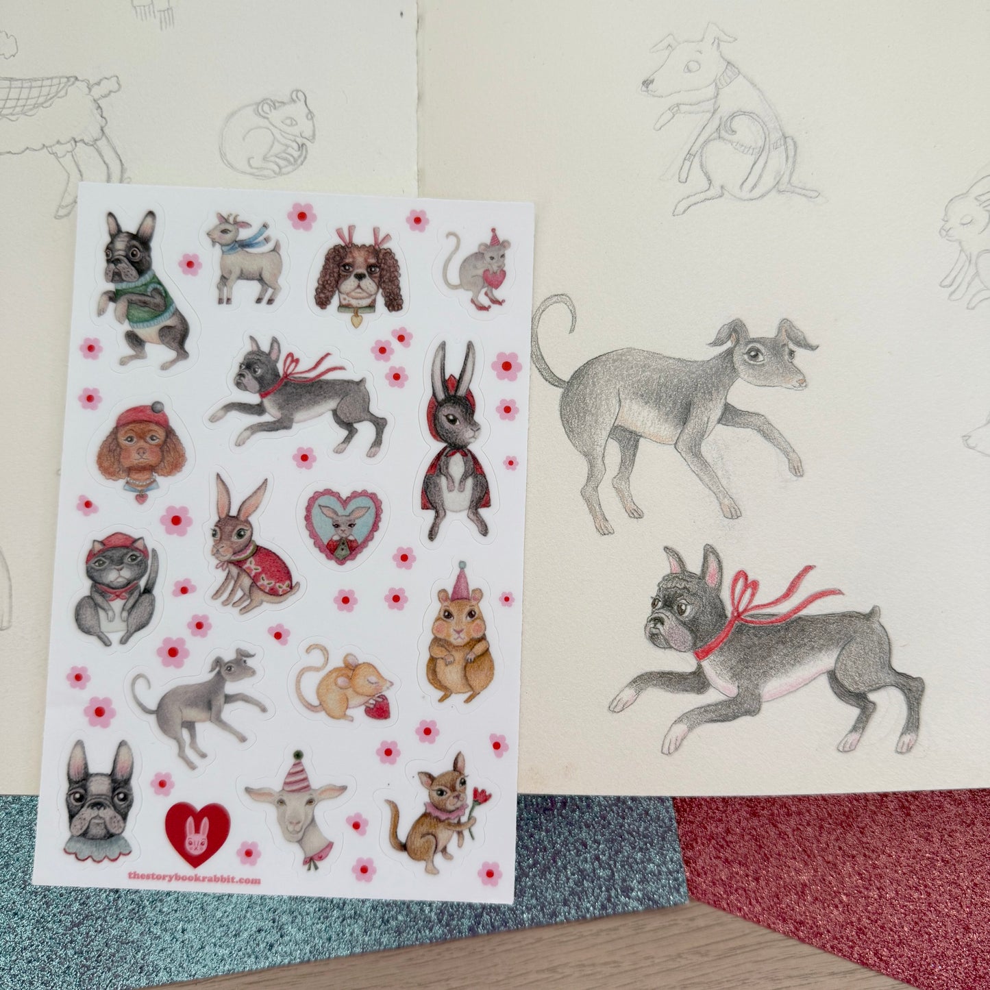 SBR Illustrated Mini Sticker Sheet - Petite Pets