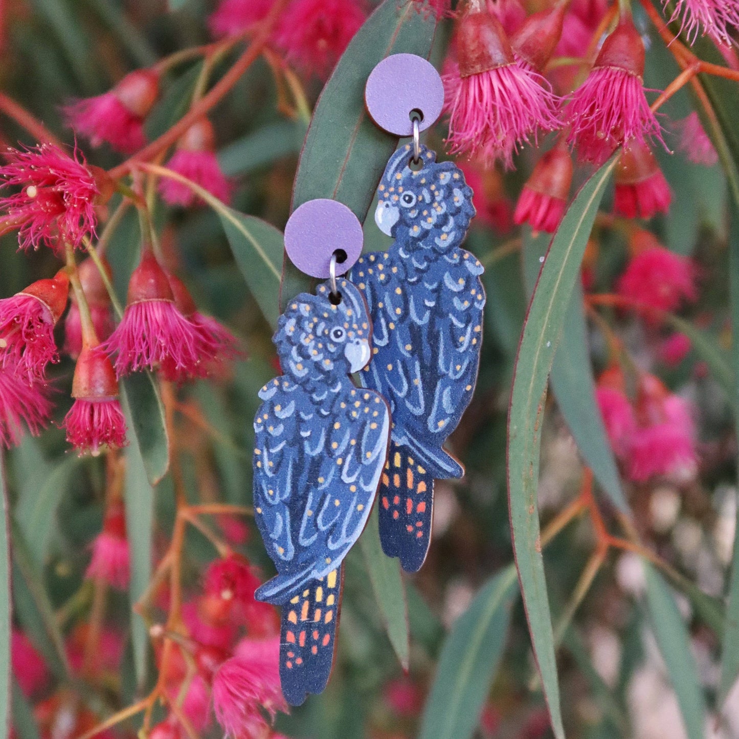 Black Cockatoo Australian Bird Earrings