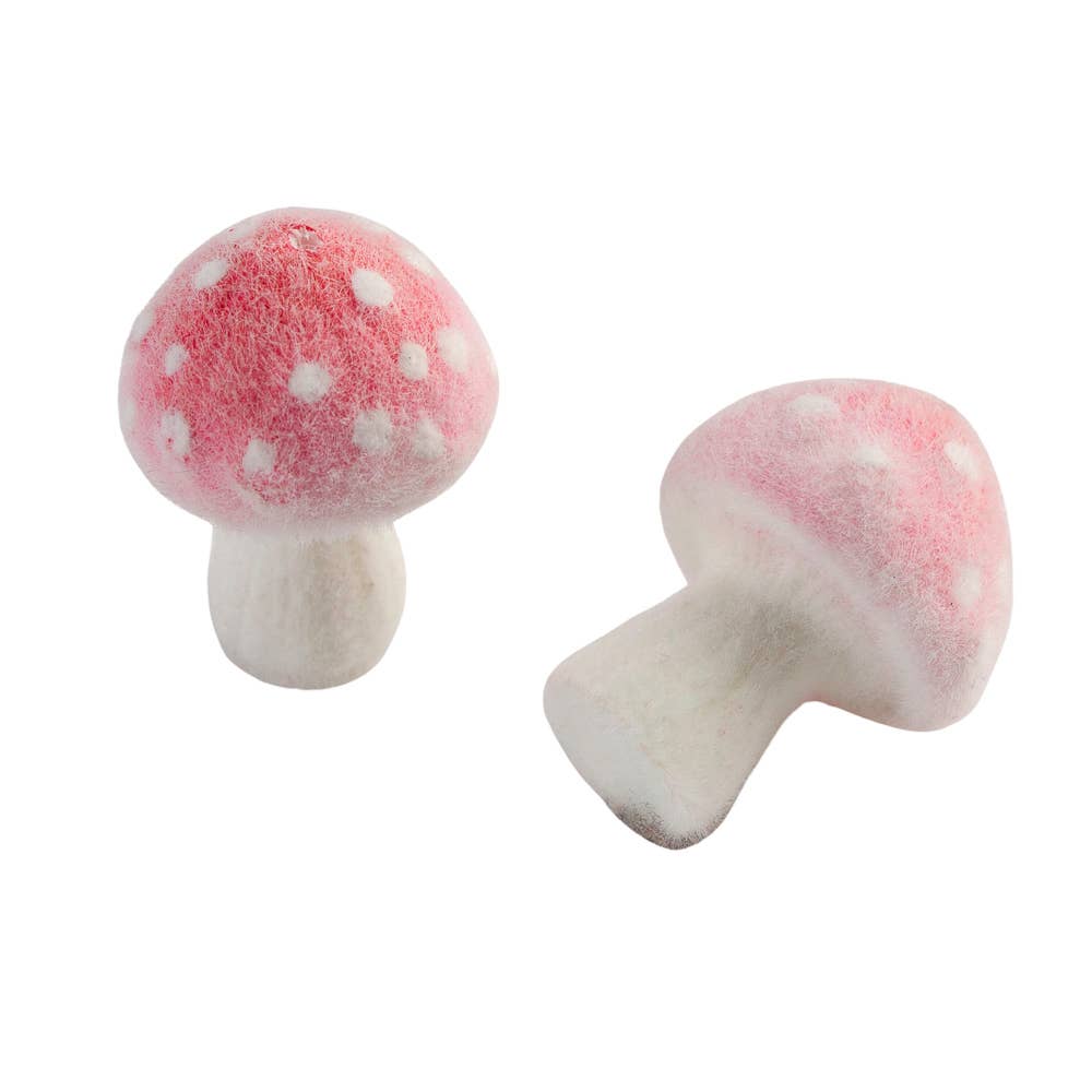1" Miniature Flocked Mushrooms