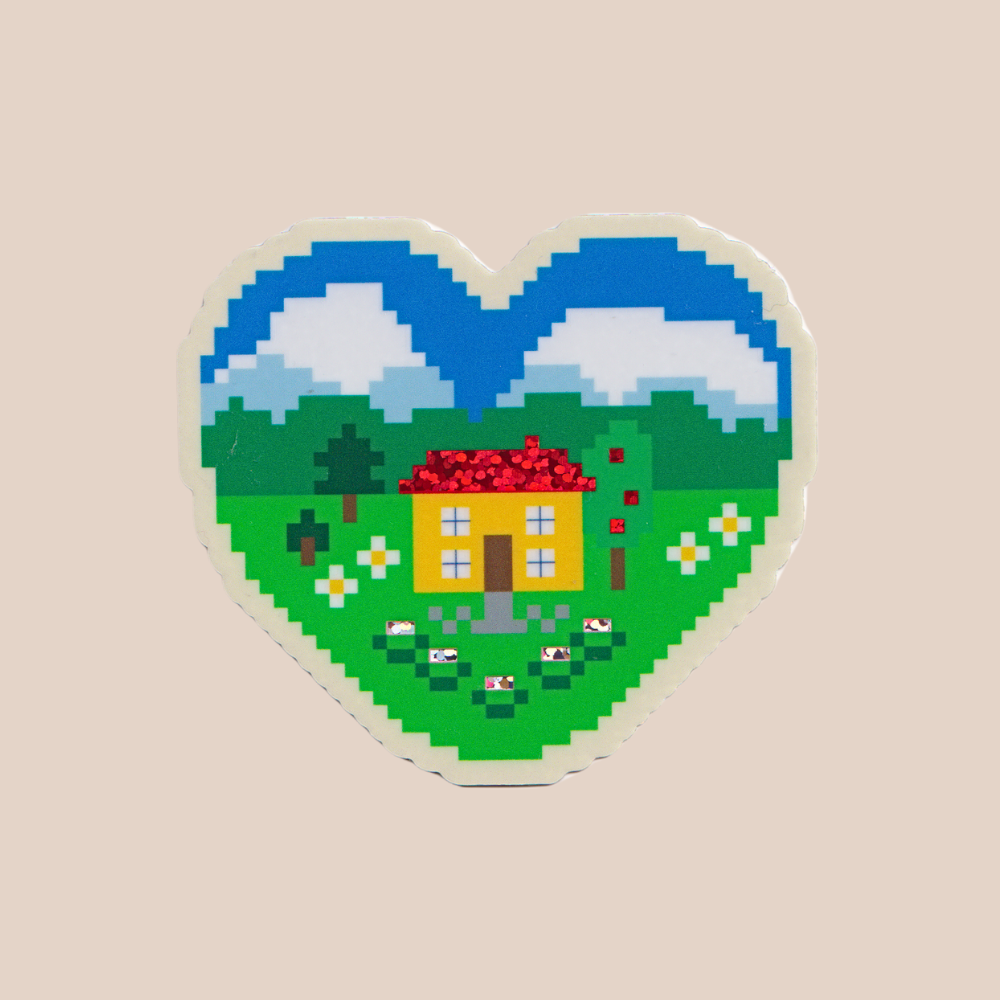 Heart Home - Glitter Vinyl Sticker