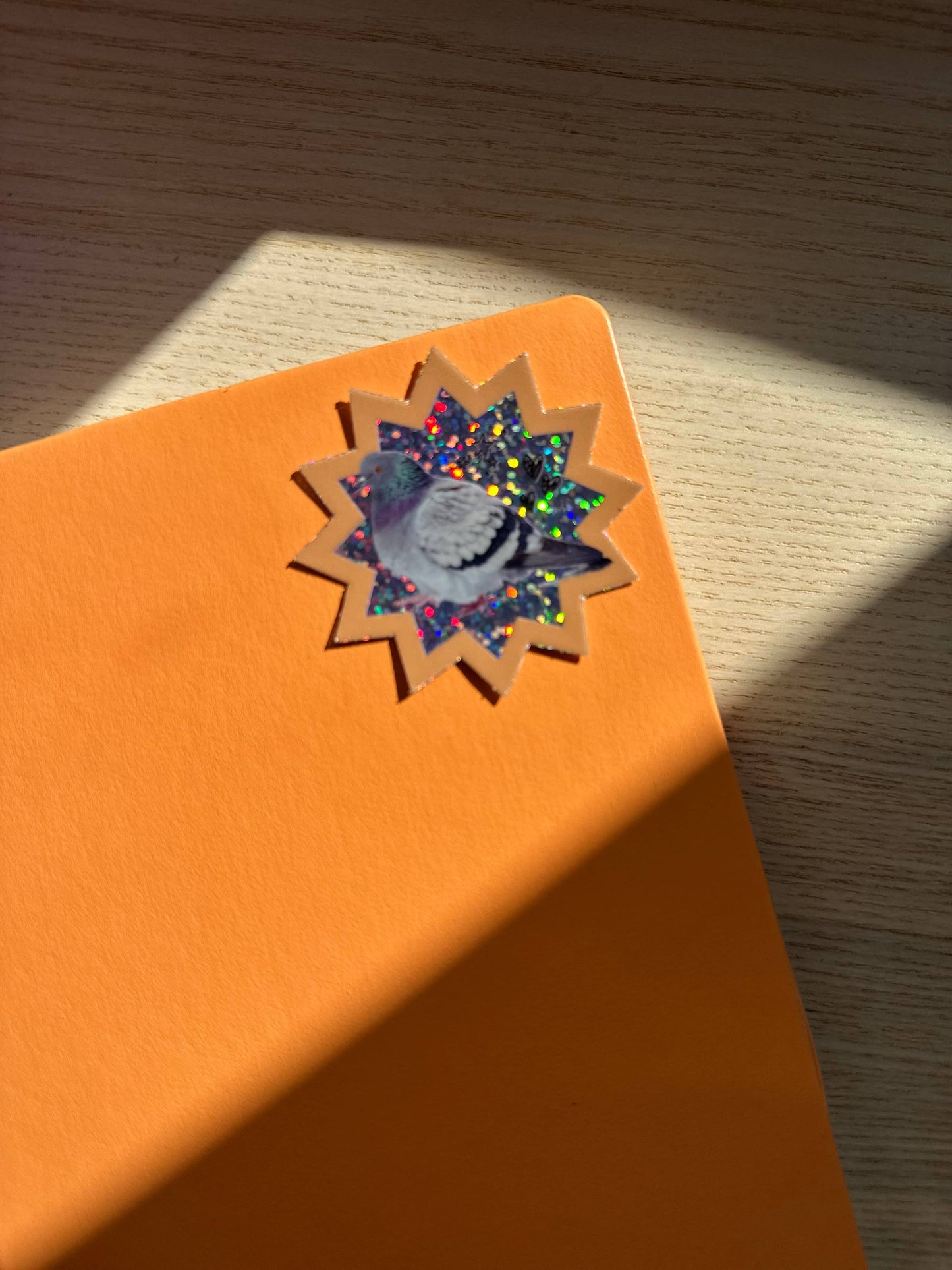 Disco Pigeon Glitter Vinyl Sticker