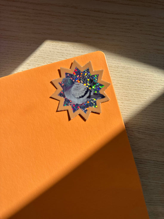 Disco Pigeon Glitter Vinyl Sticker