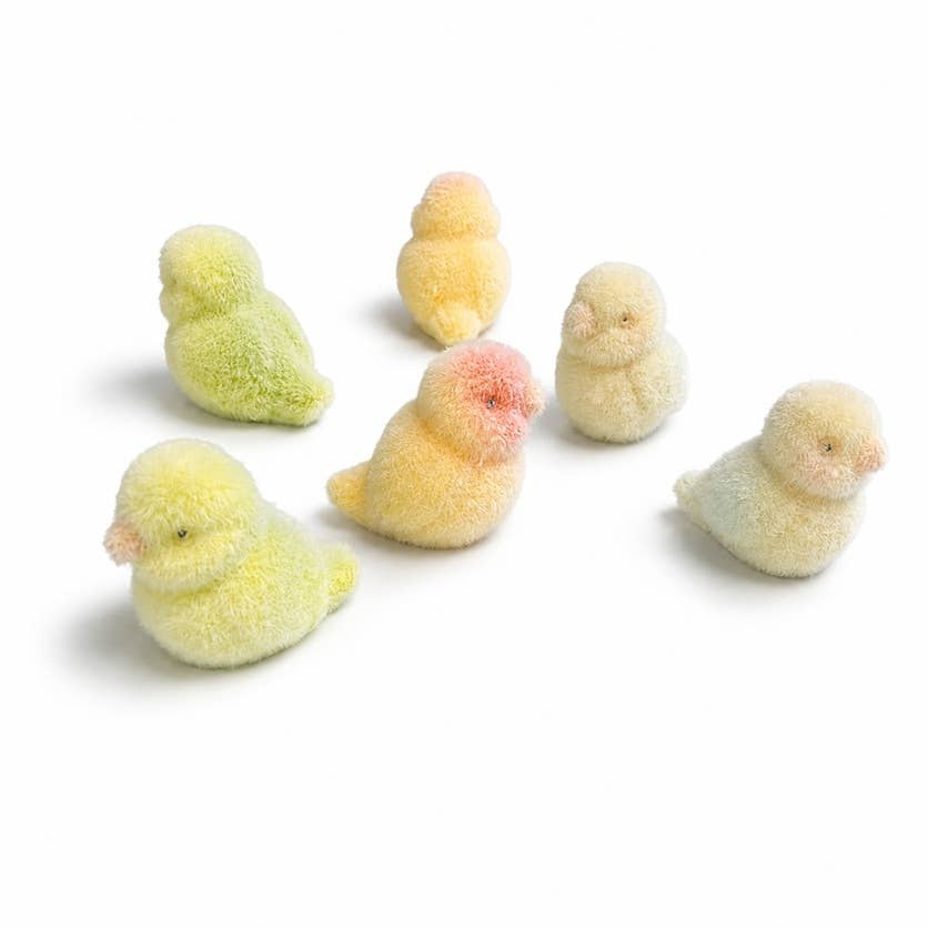 1" H Miniature Flocked Baby Budgie Parrot Birds