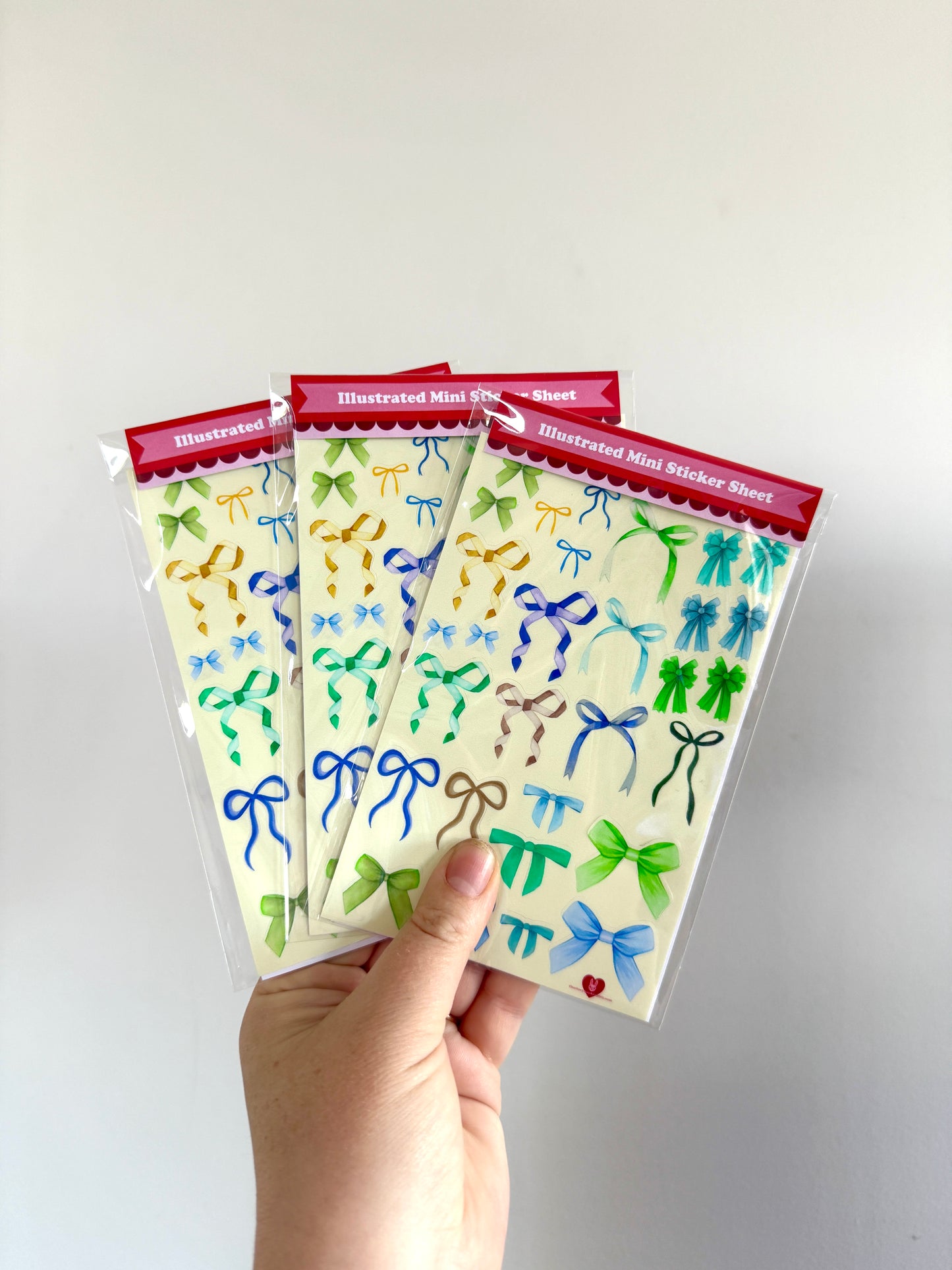 SBR Watercolour Bows Stickers- Blues