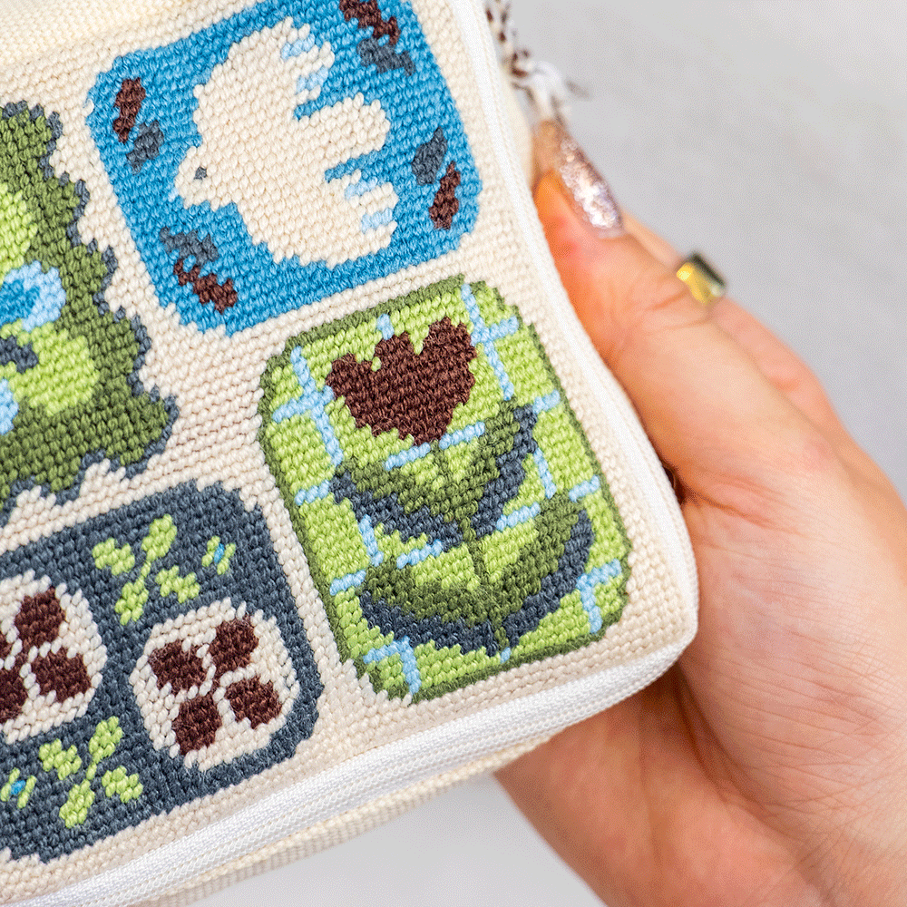 Fluttering Fables - Needlepoint Pouch Kit