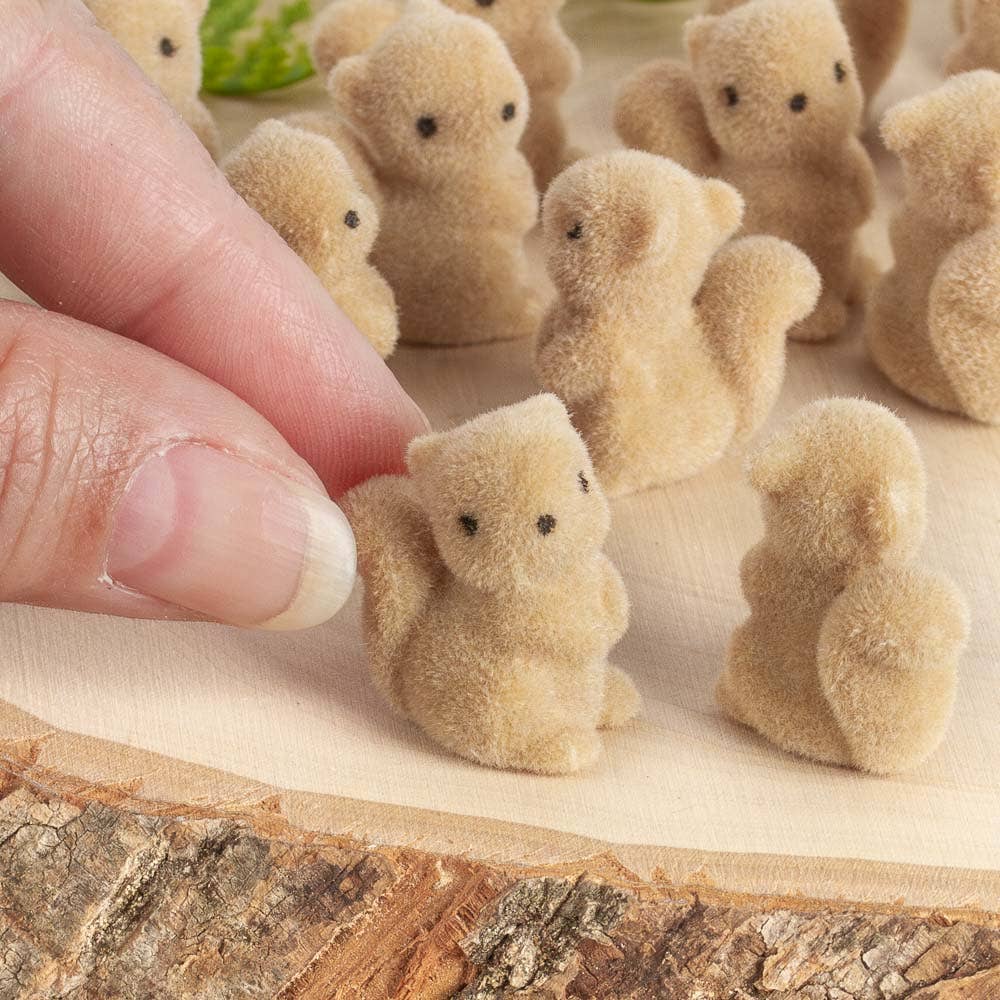1" Miniature Flocked Squirrels
