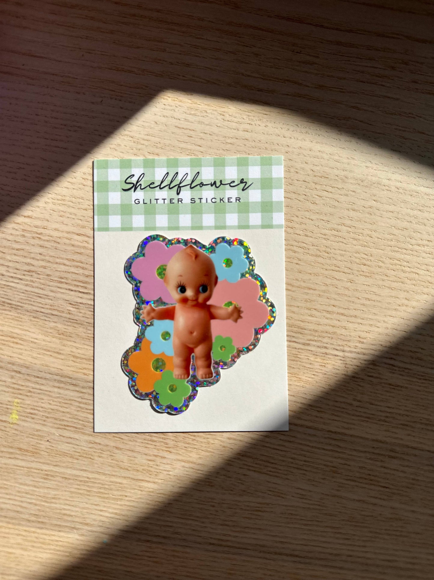 Kewpie Baby Vinyl Glitter Sticker
