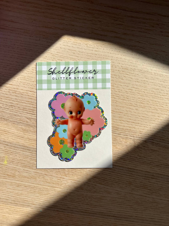 Kewpie Baby Vinyl Glitter Sticker