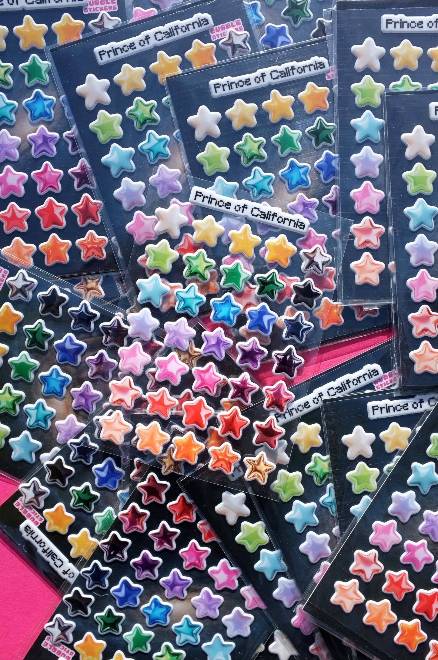 Puffy Rainbow Star Sticker Sheet
