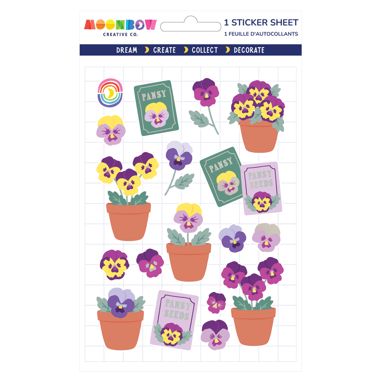 Pocketful of Pansies Foil Sticker Sheet