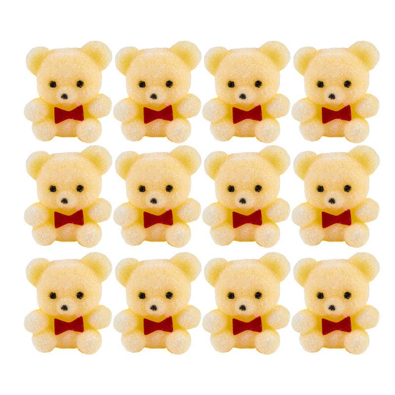 1" Miniature Yellow Flocked Teddy Bears