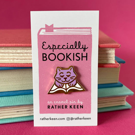 Book Cat enamel pin