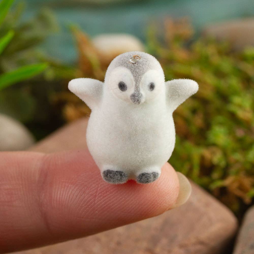 Miniature Flocked Baby Penguins