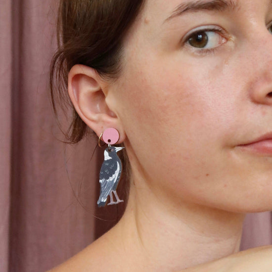 Magpie Australian Bird Earrings