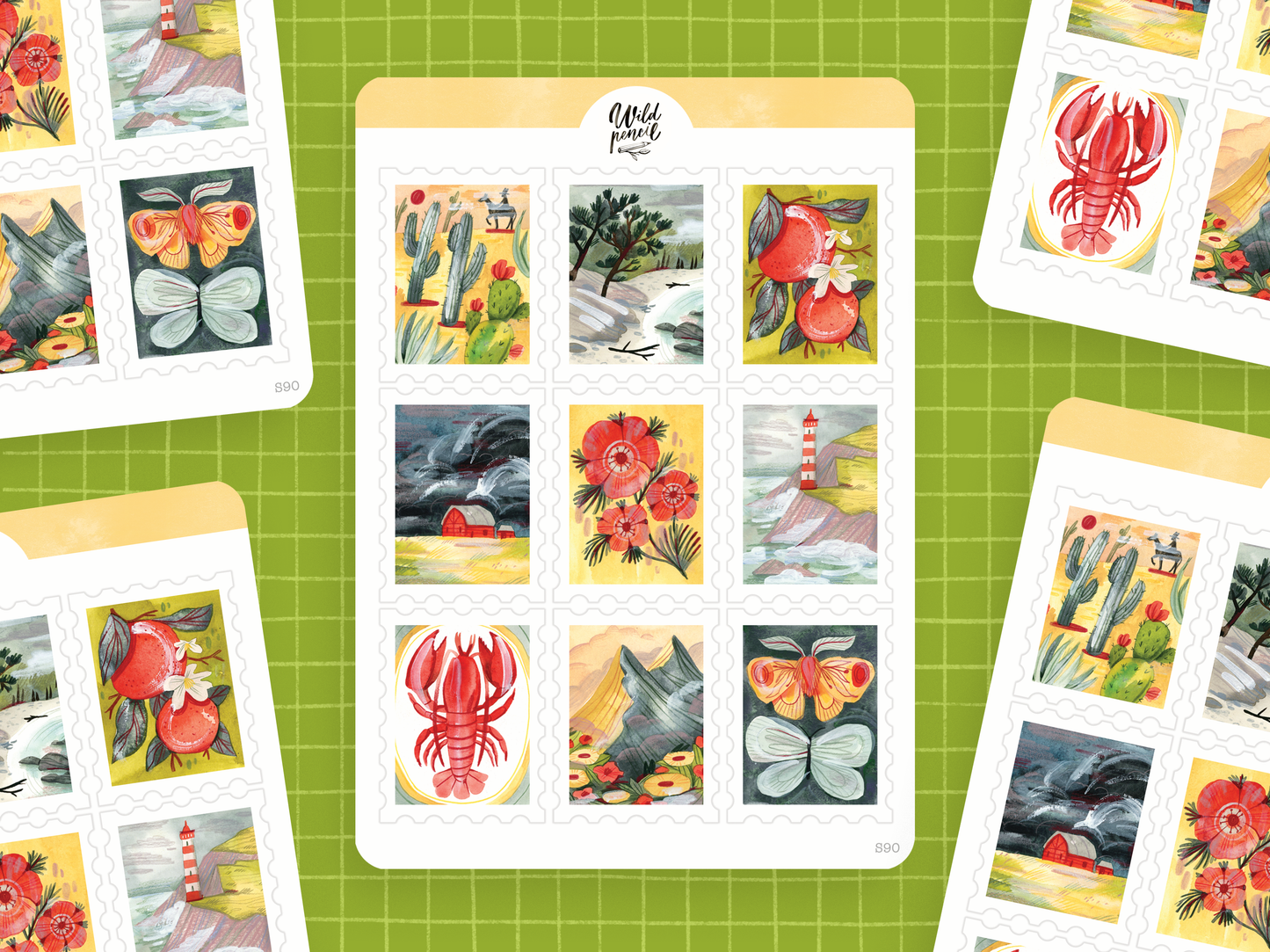 Sticker Sheet — Summer Stamps