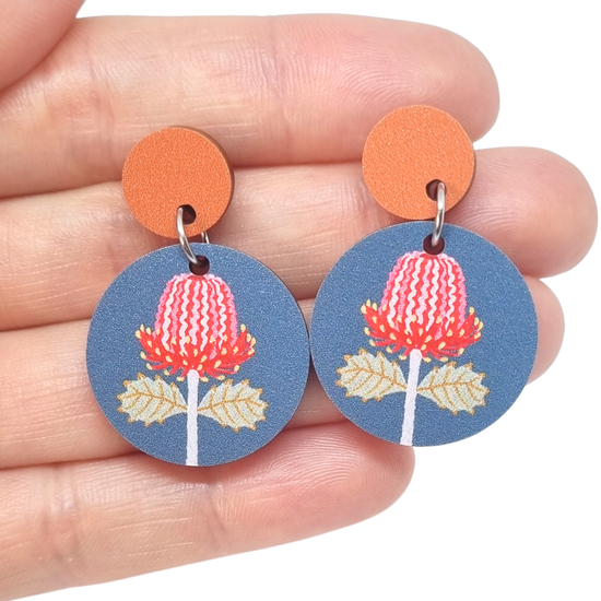 Scarlet Banksia Wildflower Earrings