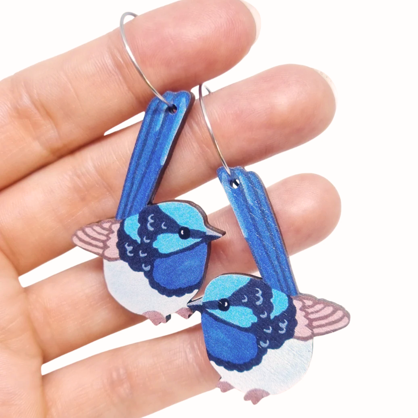 Blue Wren Australian Bird Earrings