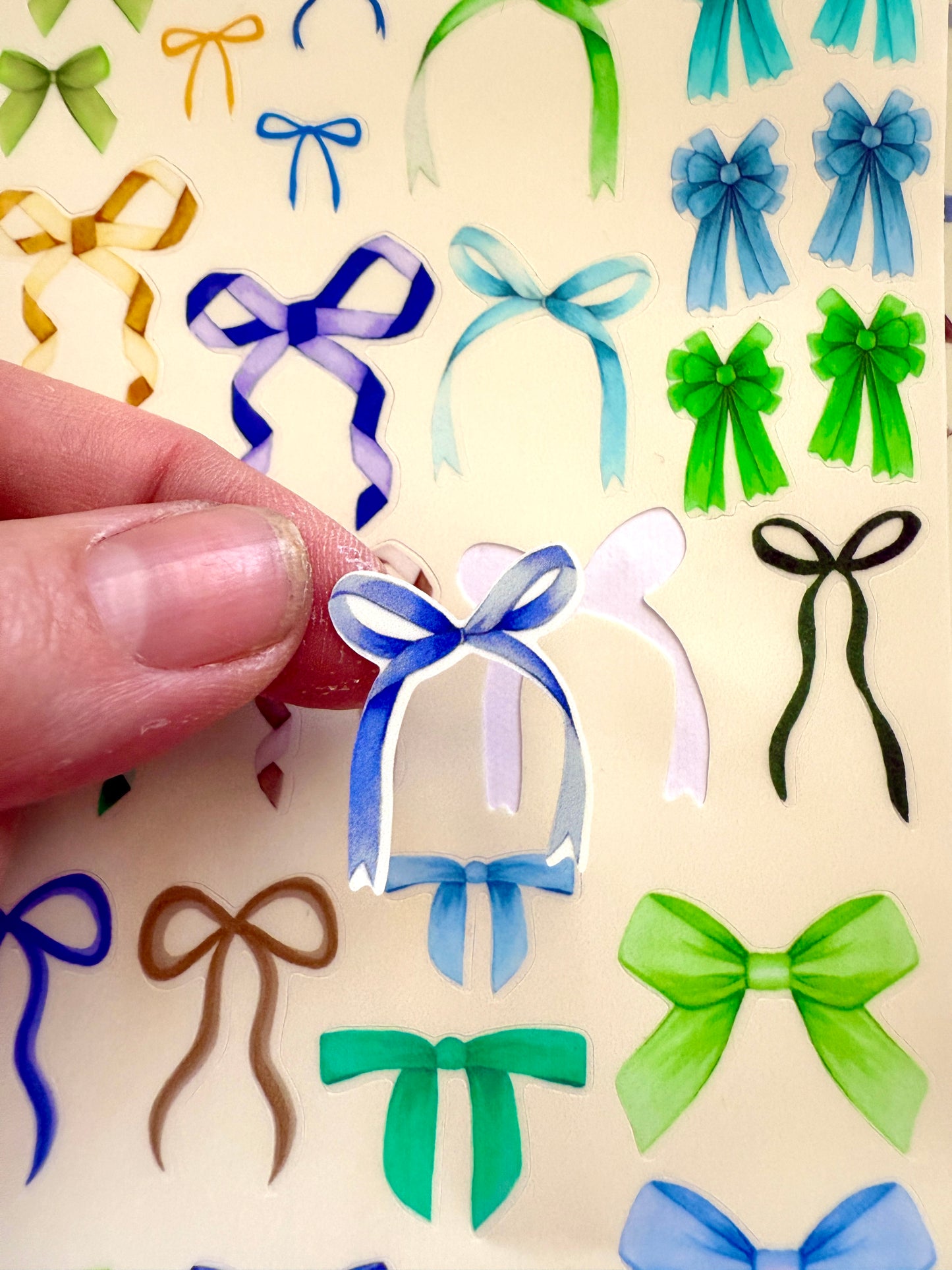 SBR Watercolour Bows Stickers- Blues