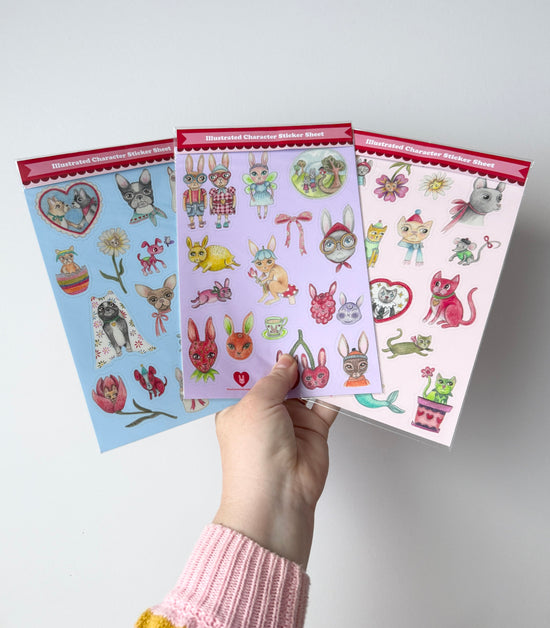 SBR Illustrated Large Sticker Sheet - Bunnies