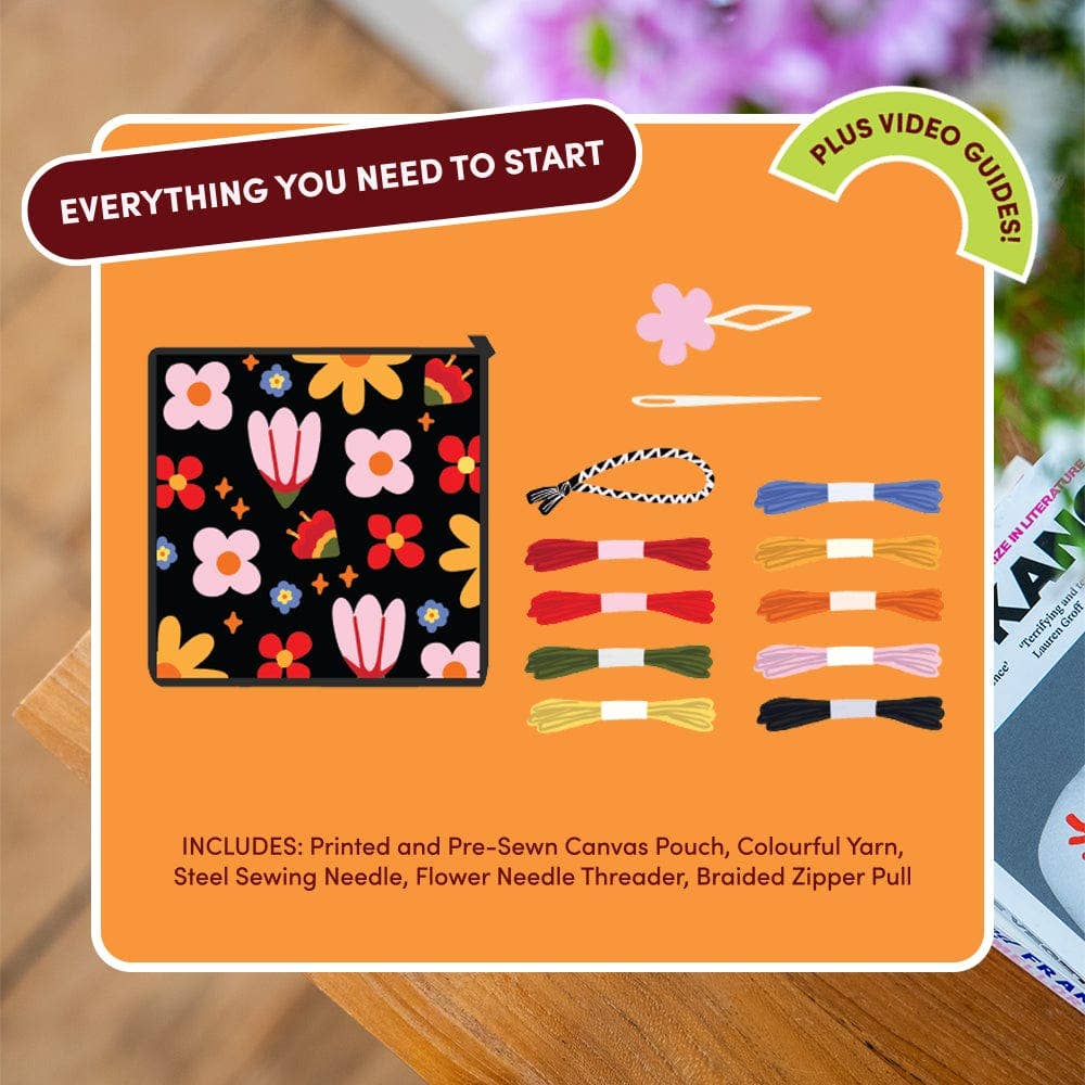 POP ART PETALS - Needlepoint Pouch Kit