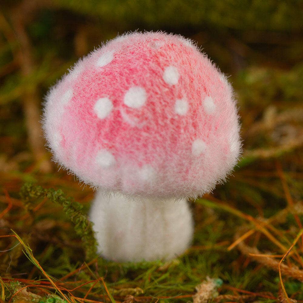 1" Miniature Flocked Mushrooms