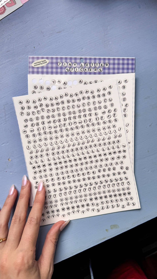 Bead Letter Stickers! (2 sheets, over 800 stickers!)