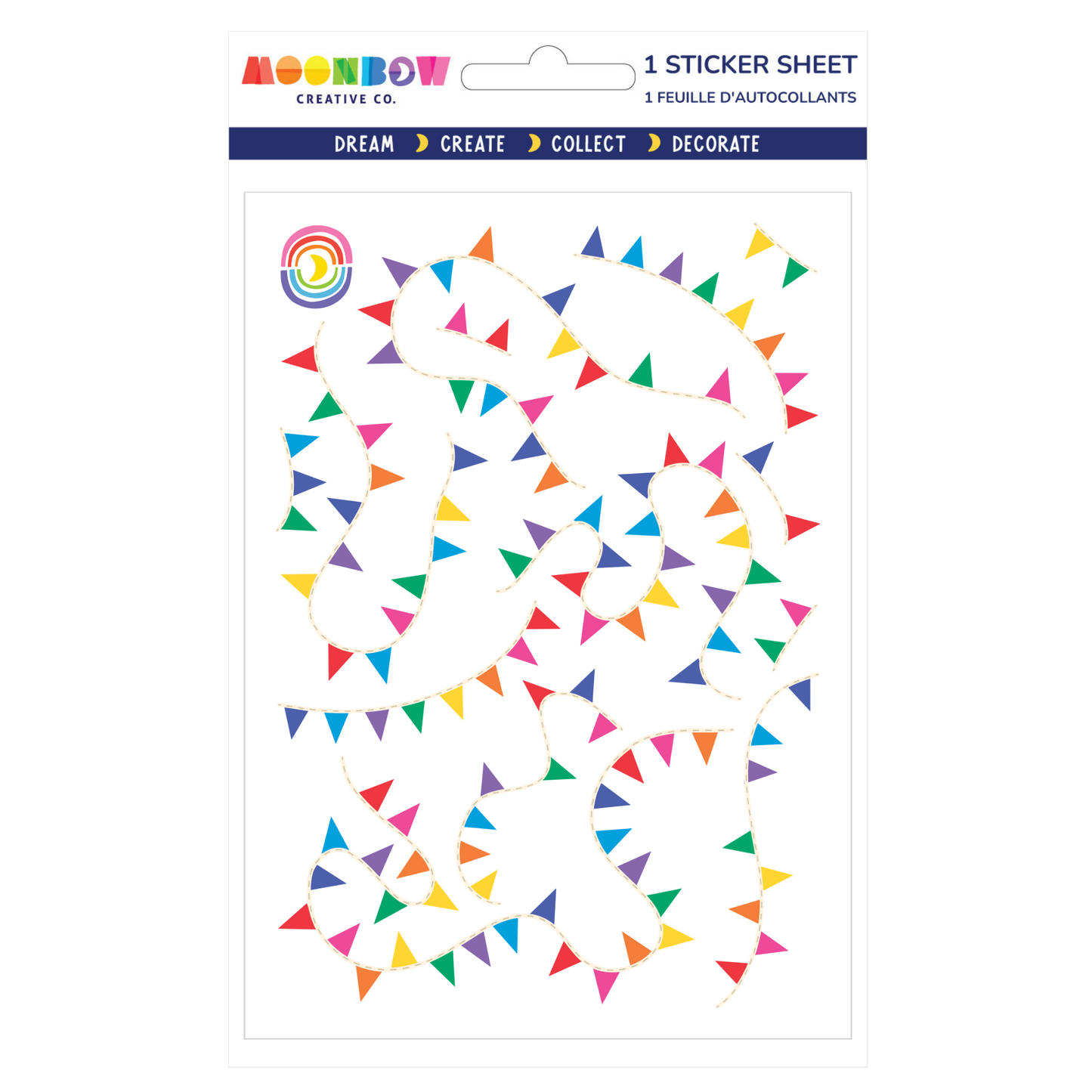 Rainbow Bunting Glossy Sticker Sheet